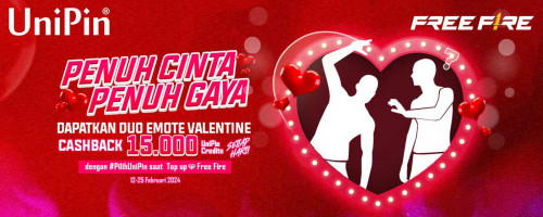 Penuh Cinta, Penuh Gaya! Raih Duo Emote Valentine & Cashback 15.000 UniPin Credits dengan #PilihUniPin